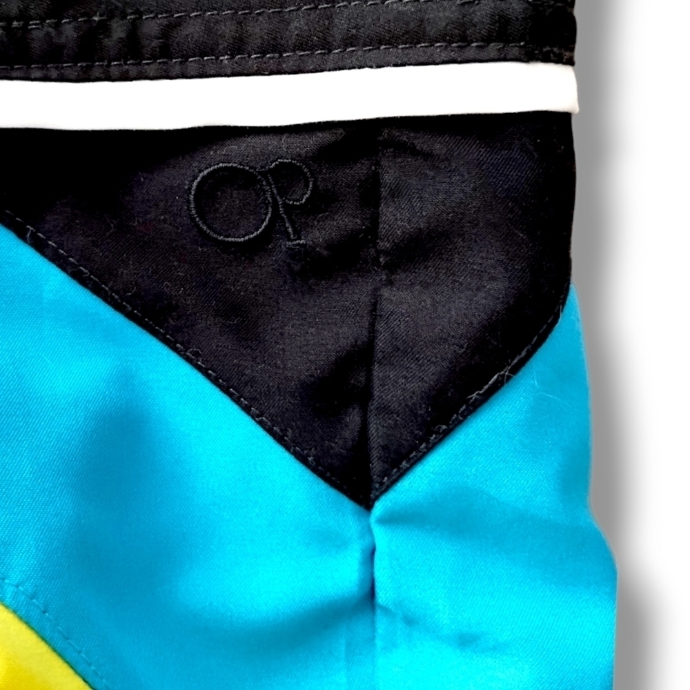 Ocean Pacific Ladies Juniors Mid-Rise 9" Neon Wave Board Shorts - Picture 6 of 7